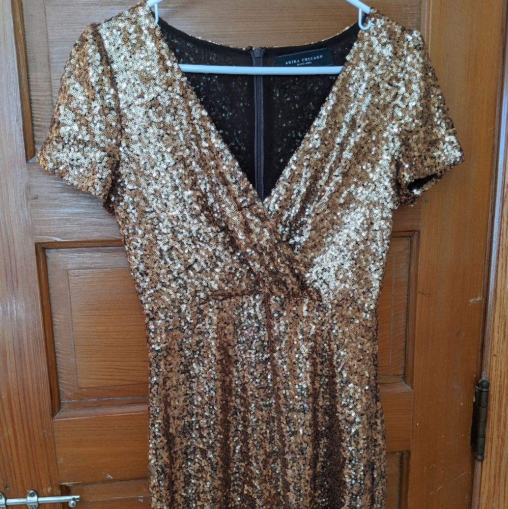 Akira gold sequin dress